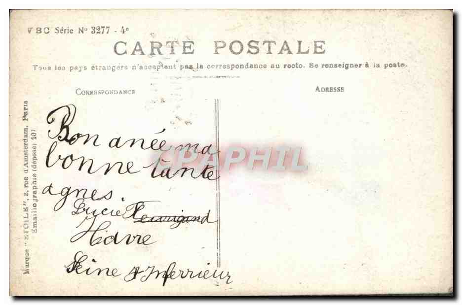 CPA Fantaisie Enfant — Rückseite