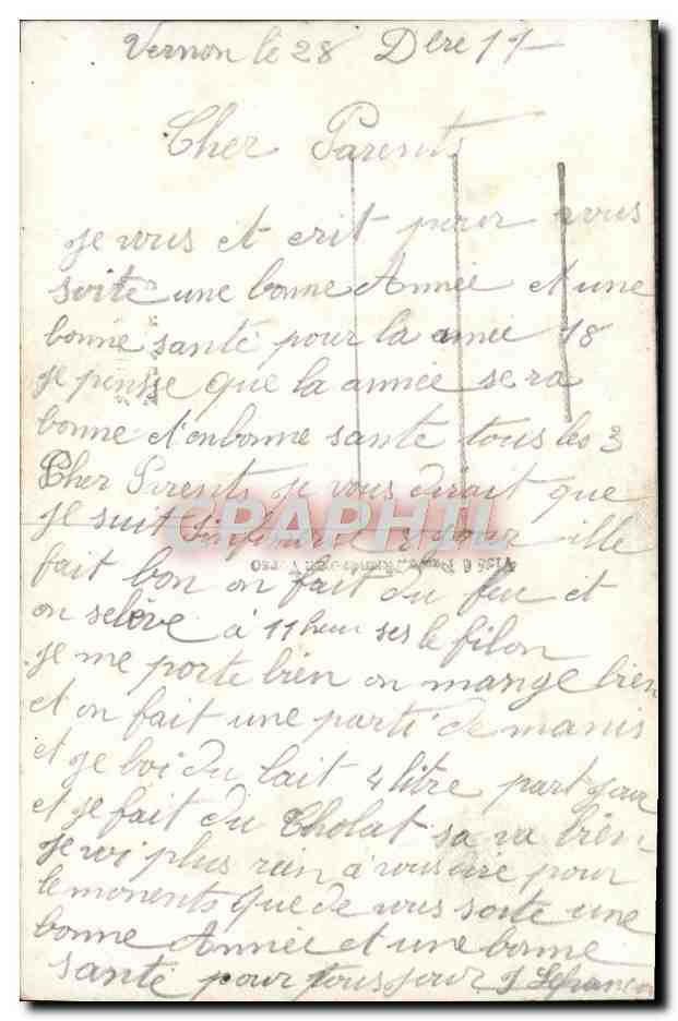 Soldat und junge Frau — Frohes Neues Jahr 1913 — J.K. n° 9133/3 — Rückseite