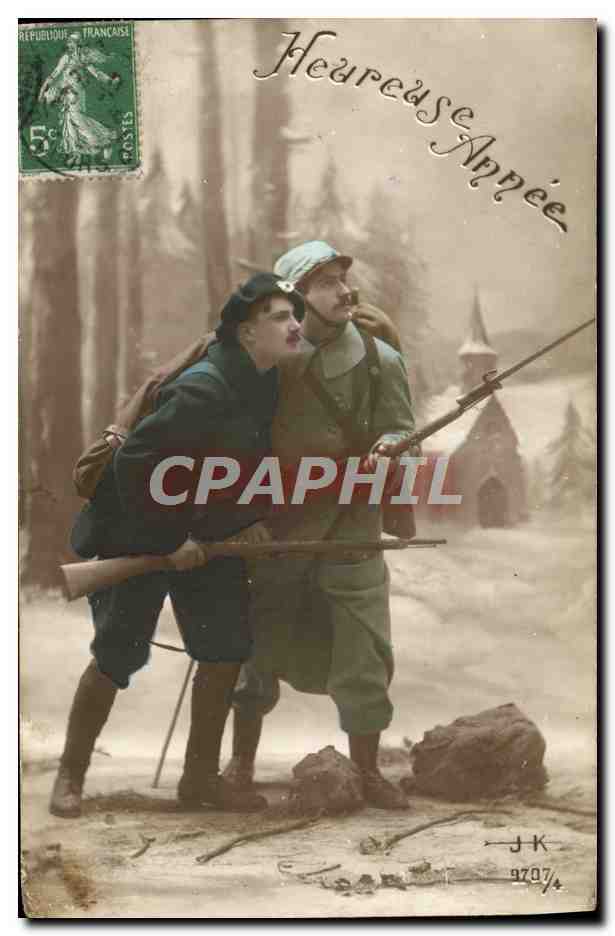 CPA Fantaisie Soldats Poilu
