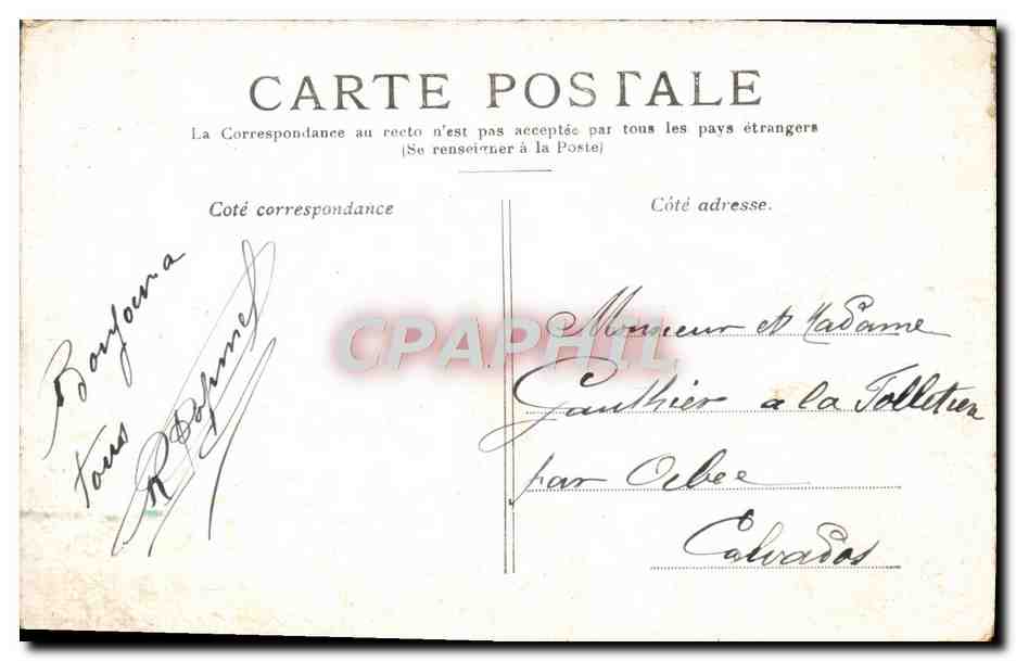 CPA Paris La Conciergerie — Rückseite