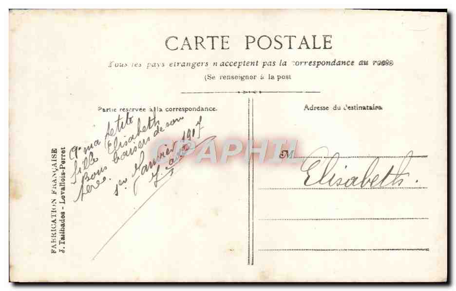 CPA Fantaisie Soldat Poilu Bonne Annee Militaria  — Rückseite