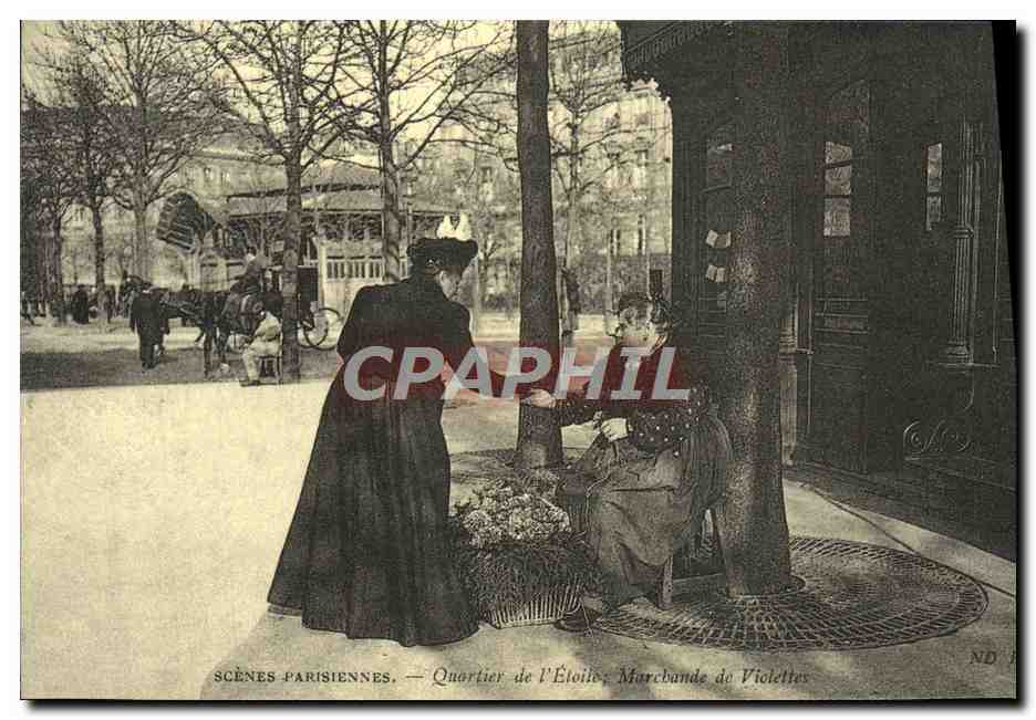 REPRO Scenes Parisiennes Quartier De l'Etoile Marchande De Violettes