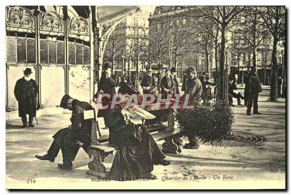 Quartier de l'Boîte : Un Banc — Scènes Parisiennes — n°734