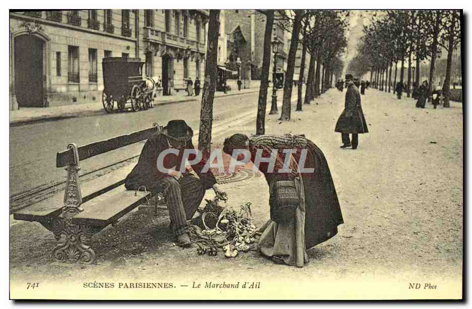 REPRO Scenes Parisiennes Le Marchand d'Ail