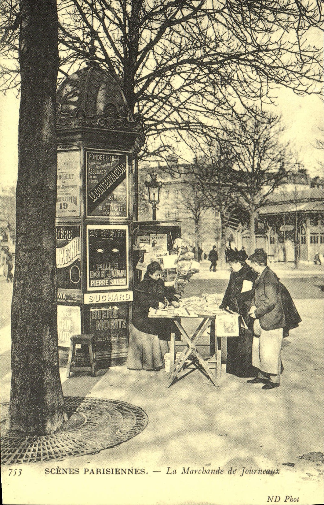 REPRO Scenes Parisiennes La Marchande De Journeaux Journaux