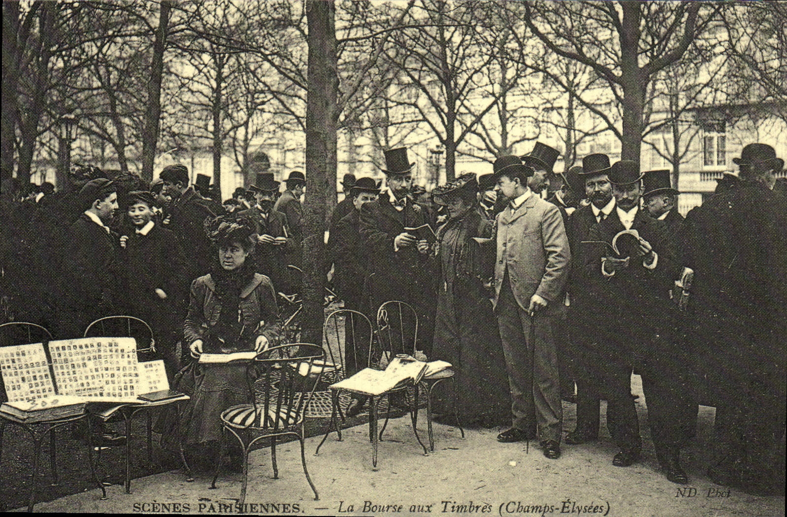 REPRO Scenes Parisiennes La Bourse Aux Timbres Champs Elysees