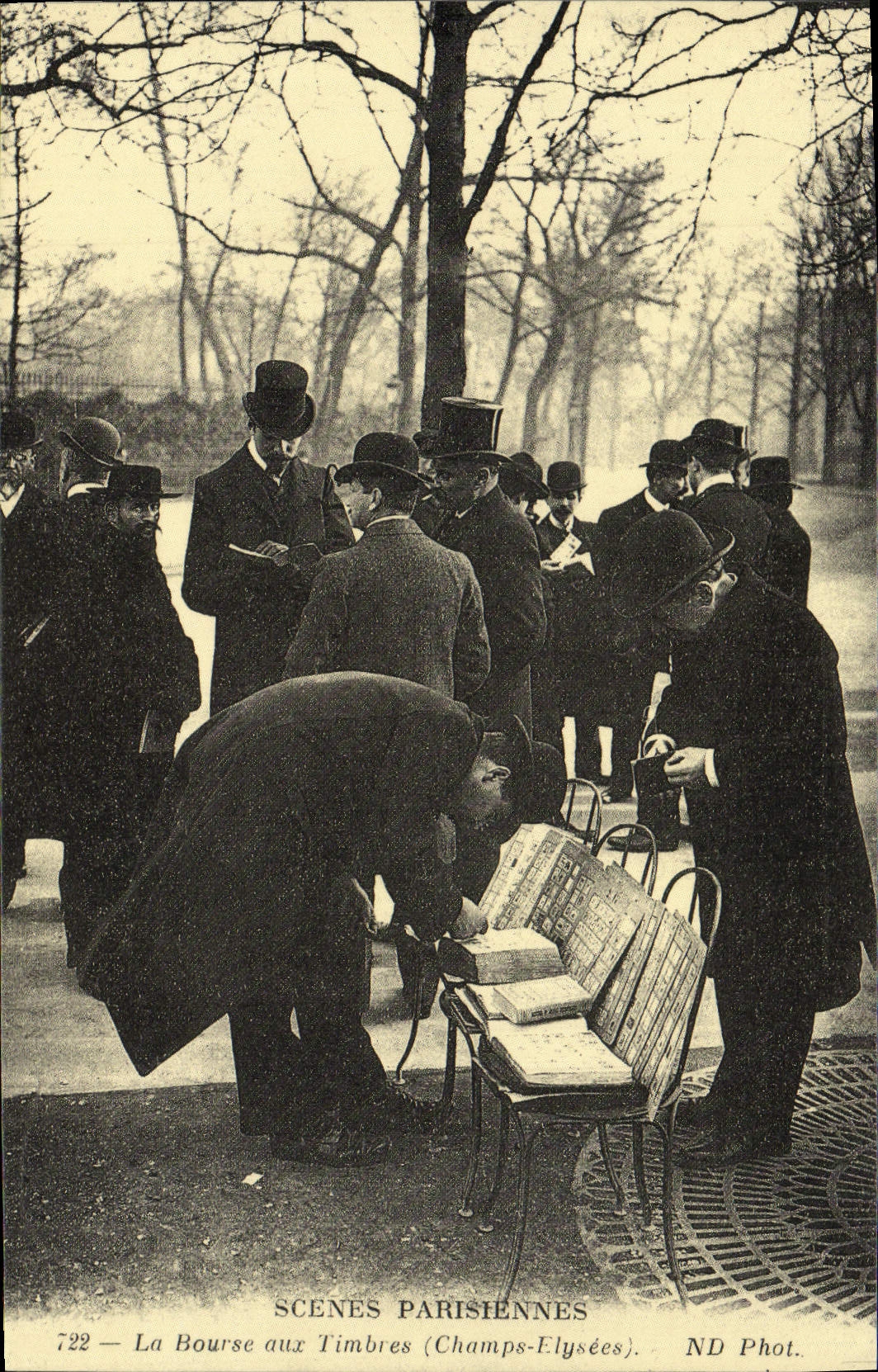 REPRO Scenes Parisiennes La Bourse Aux Timbres Champs Elysees
