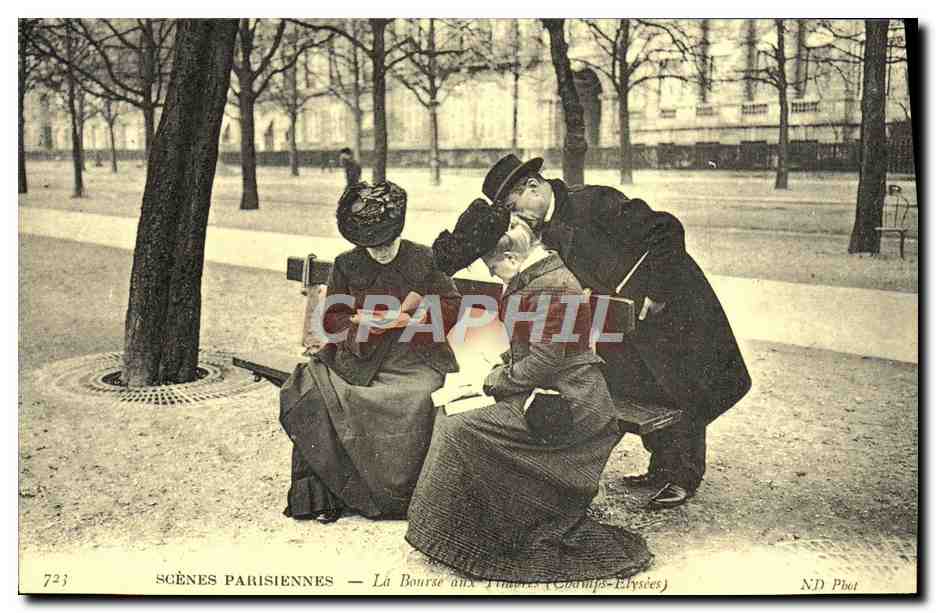 REPRO Scenes Parisiennes La Bourse Aux Timbres Champs Elysees
