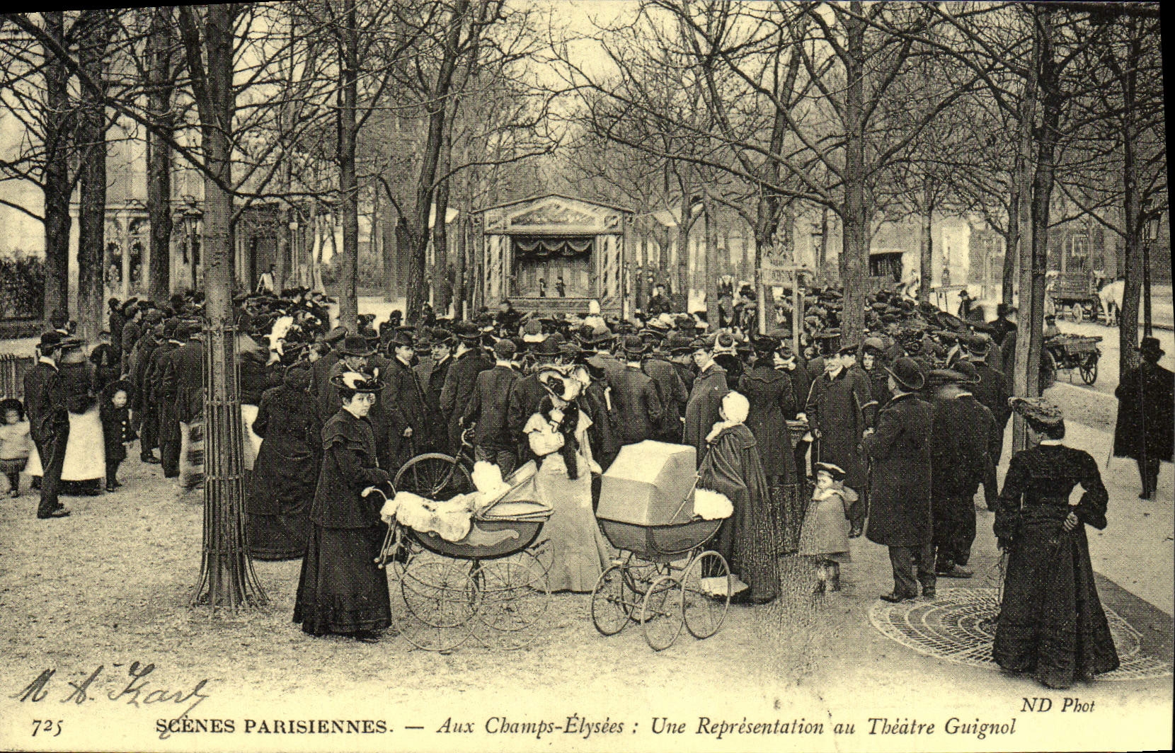 REPRO Scenes Parisiennes Aux Champs Elysees une Representation Au Theatre Guignol