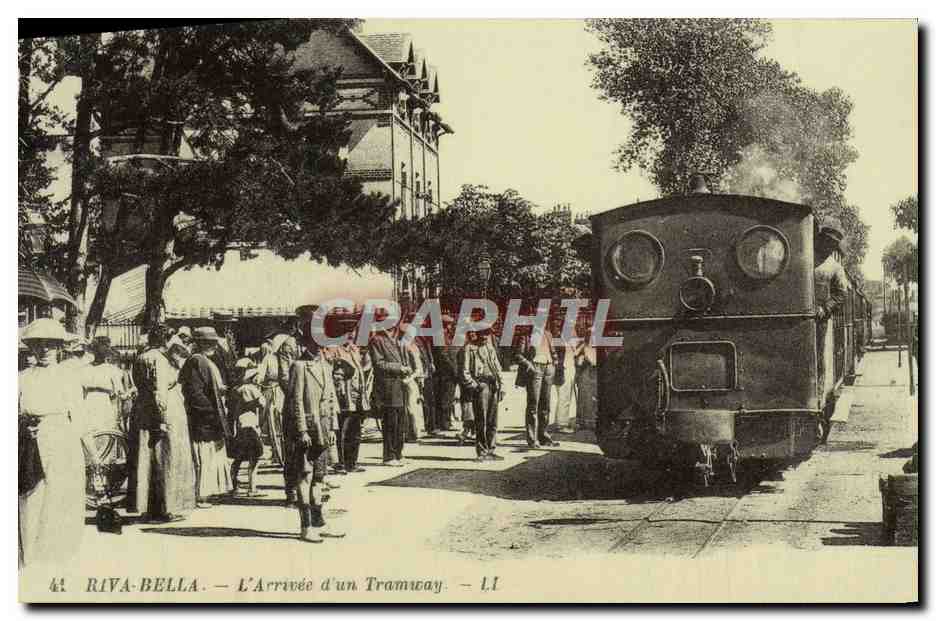 Riva-Bella — L'Arrivée d'un Tramway — CPAPHIL n°41