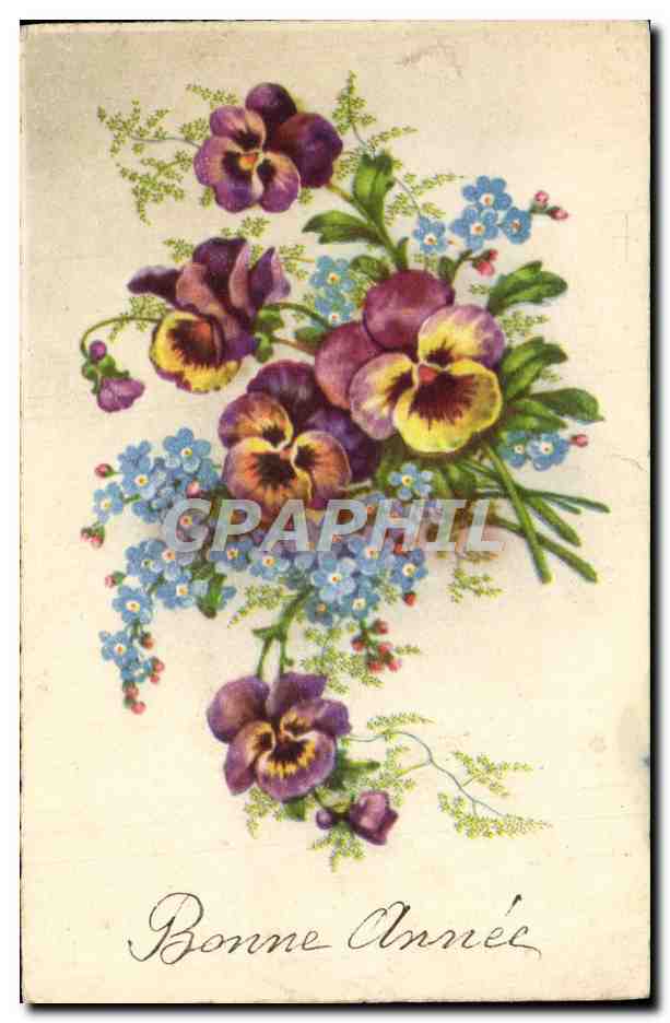 CPA Fantaisie Fleurs Bonne Annee