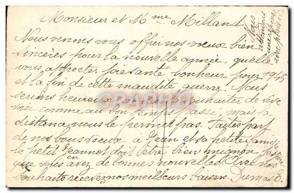 CPA Fantaisie Fleurs Bonne Annee — Verso