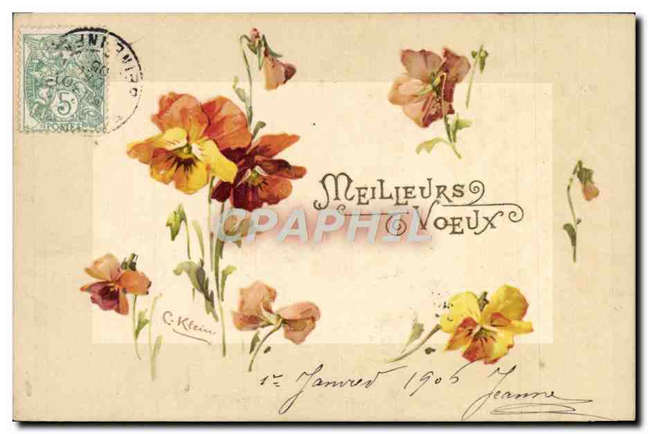 CPA Fantaisie Fleurs Meilleurs Voeux