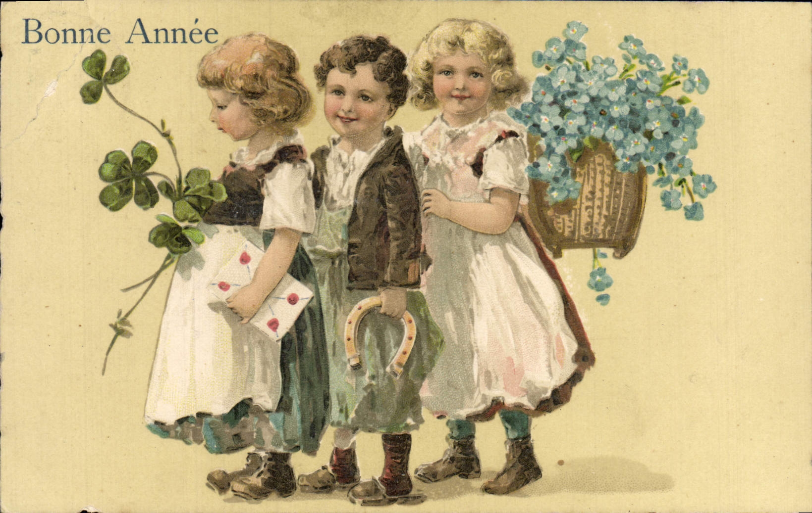 CPA Fantaisie Enfants Bonne Annee