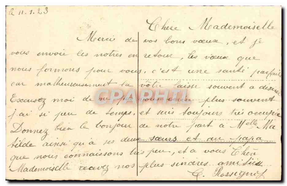 CPA Fantaisie Fleurs Bonne Annee — Back