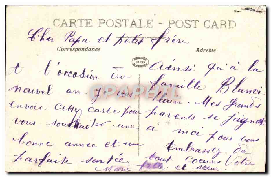 CPA Fantaisie Meilleurs Voeux — Verso