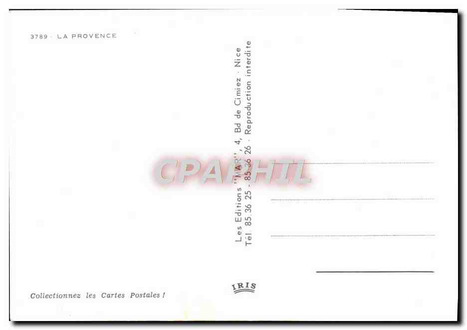 La Provence — panoramic view of emblematic sites — Éditions 'MART' Nice — Back