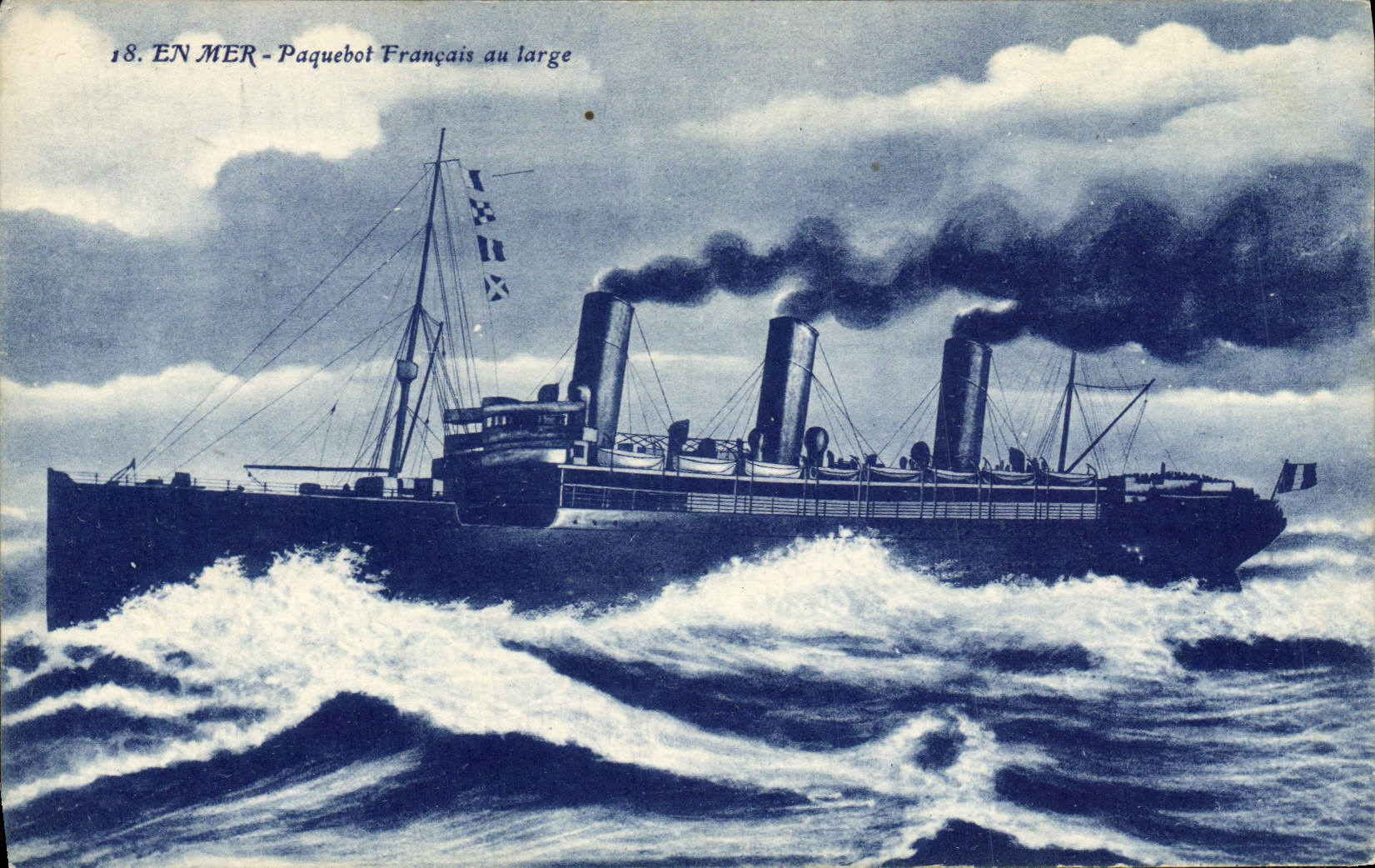CPA En Mer Paquebot Francais Au Large Bateau