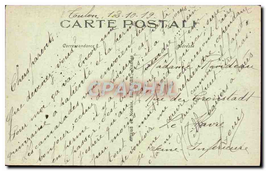 CPA En Mer Paquebot Francais Au Large Bateau — Verso