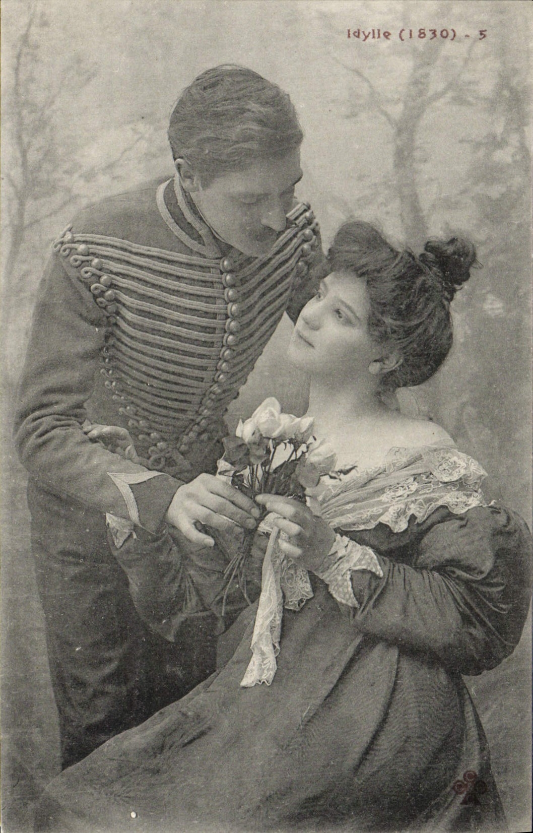 Idylle (1830) - 5 — scène de cour séduisante — éditeur Idylle