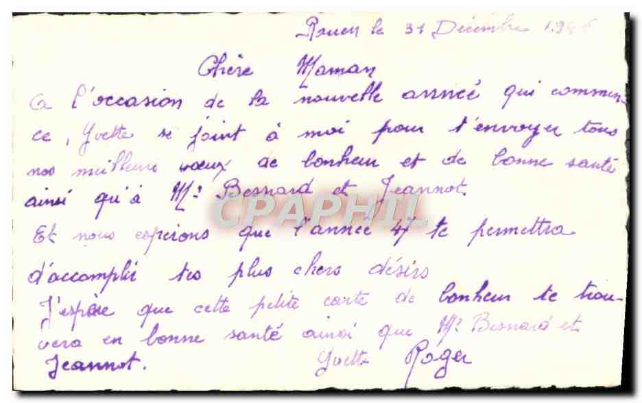 CPA Fantaisie Bonne annee — Rückseite