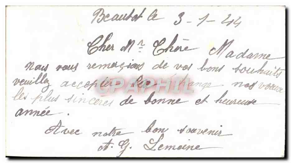 CPA Fantaisie Bonne annee — Rückseite