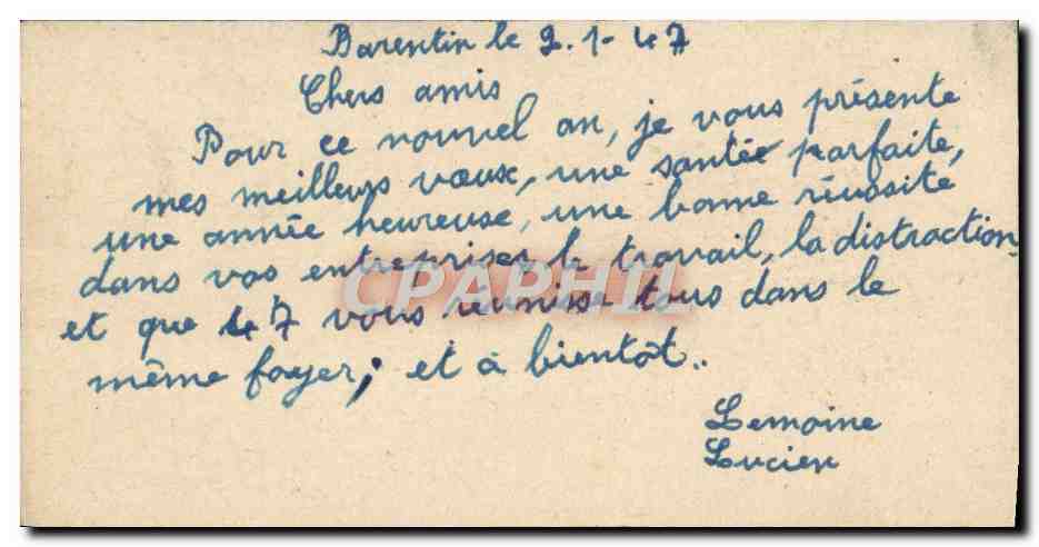 CPA Fantaisie Bonne annee — Rückseite