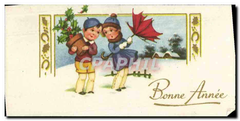 CPA Fantaisie Bonne annee Enfants