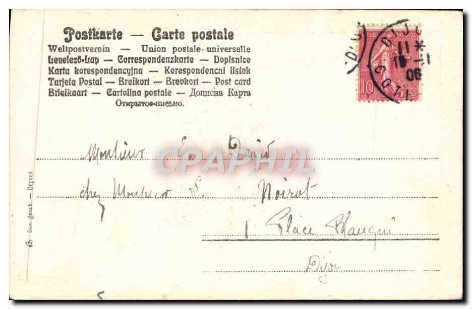 CPA Fantaisie Femme Cheval Cavalier — Rückseite