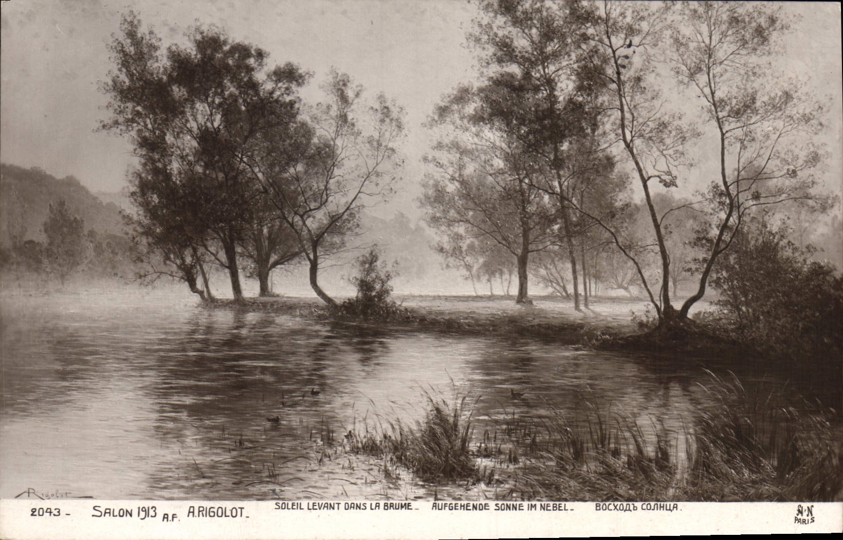 CPA Fantaisie Salon 1913 A Rigolot Soleil levant dans la brume