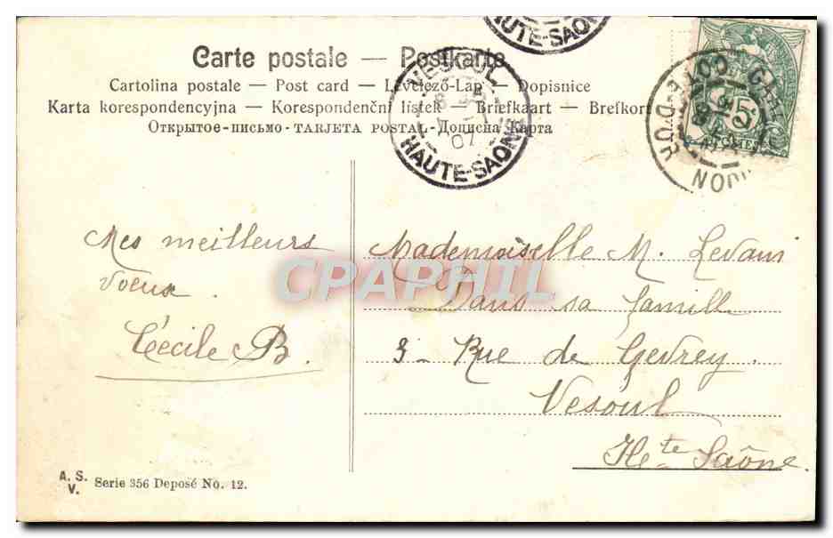 CPA Fantaisie Bonne annee — Rückseite