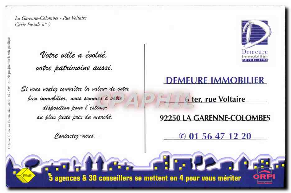 REPRO La Garenne Colombes Rue Voltaire  — Rückseite
