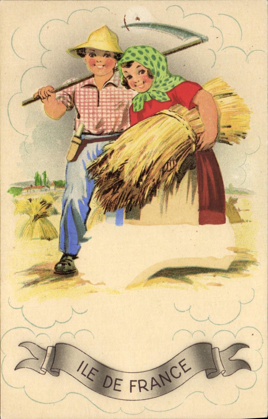 CPA Fantaisie Paysans Ile De France Folklore