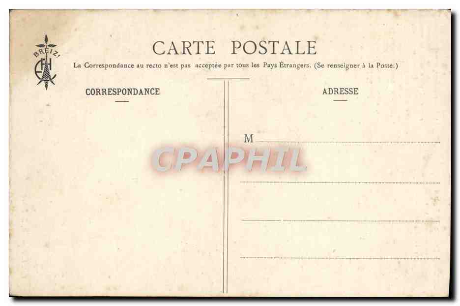 Tarjeta postal antigua Doric y Lena Idylle Bretonne en versos de Botrel Folklore — Reverso