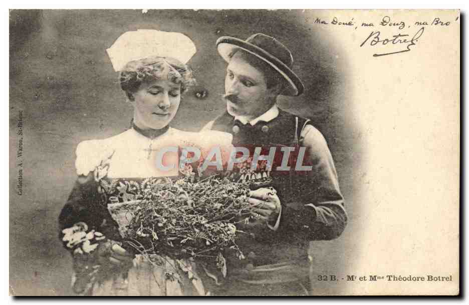 Mme et M. Théodore Botrel — Collection A. Warnau, St-Brieuc — n° 32 B - Anverso