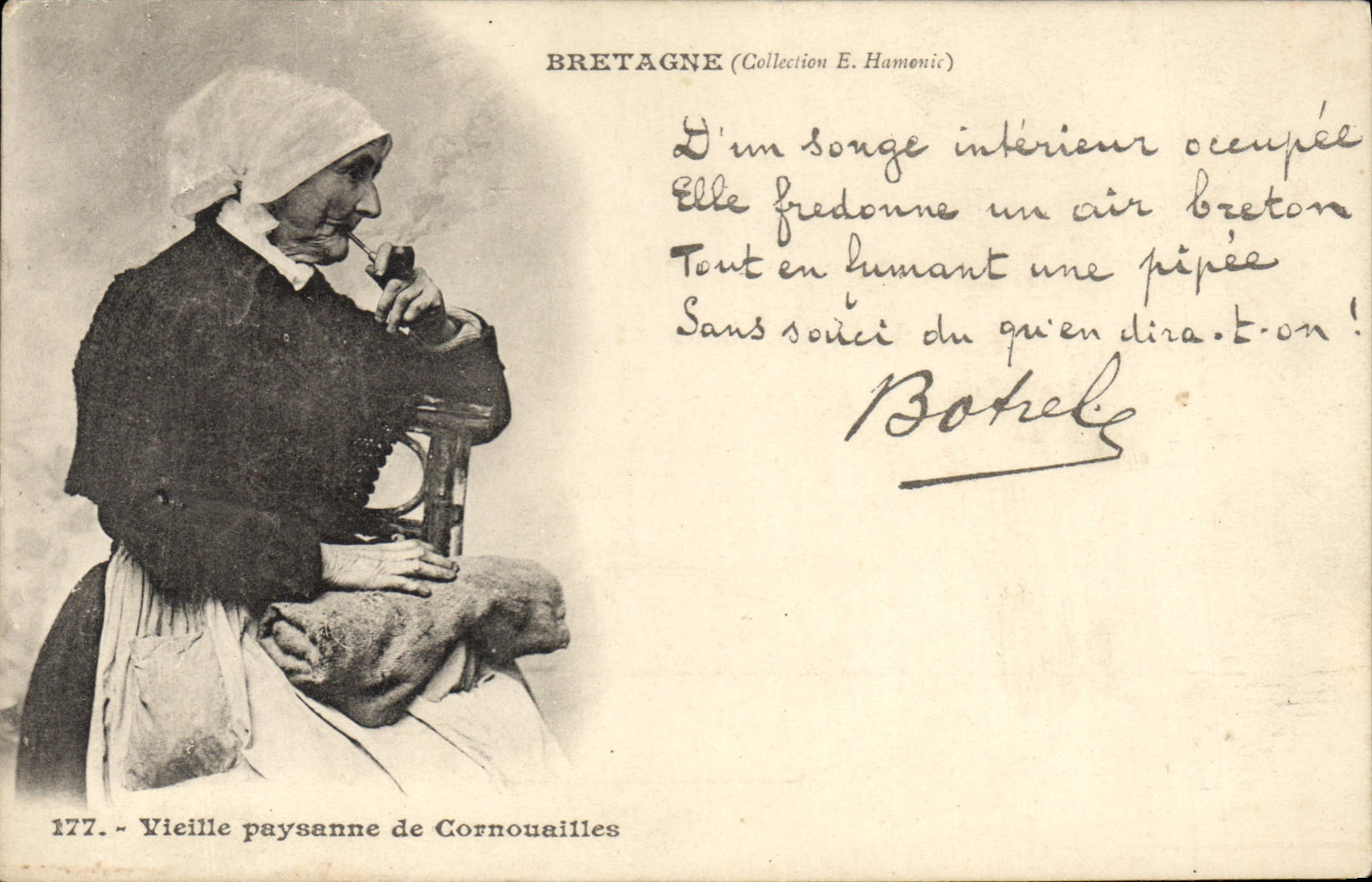 Vieille paysanne de Cornouailles — Bretagne (Collection E. Hamonic) — n° 177