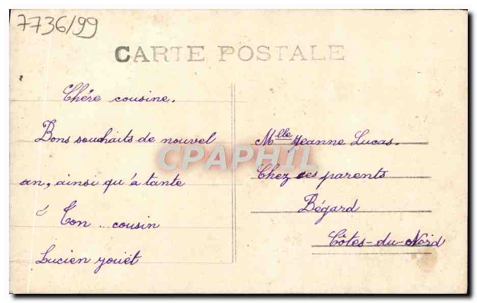 CPA Bonne Annee Enfant — Verso