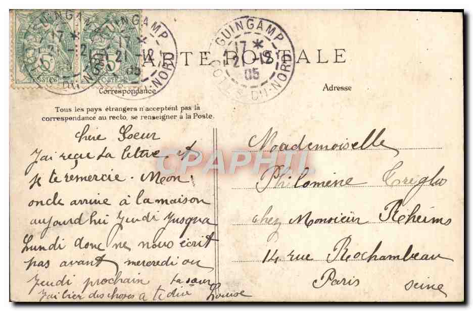 CPA Le passage du gue Folklore — Verso