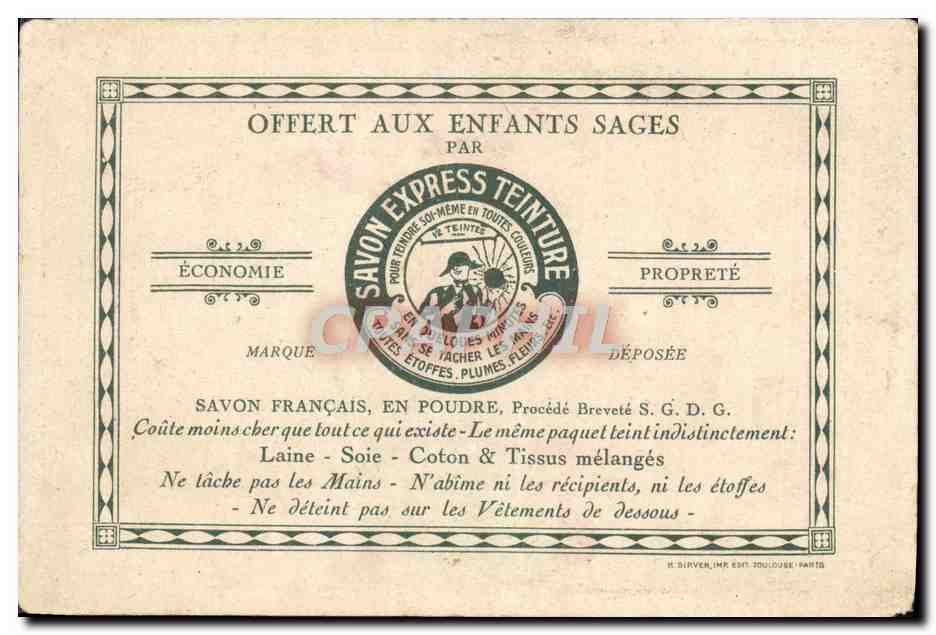CPA Fantaisie Chien Chien Chiot Lapin Publicite Savon Express Teinture  — Back