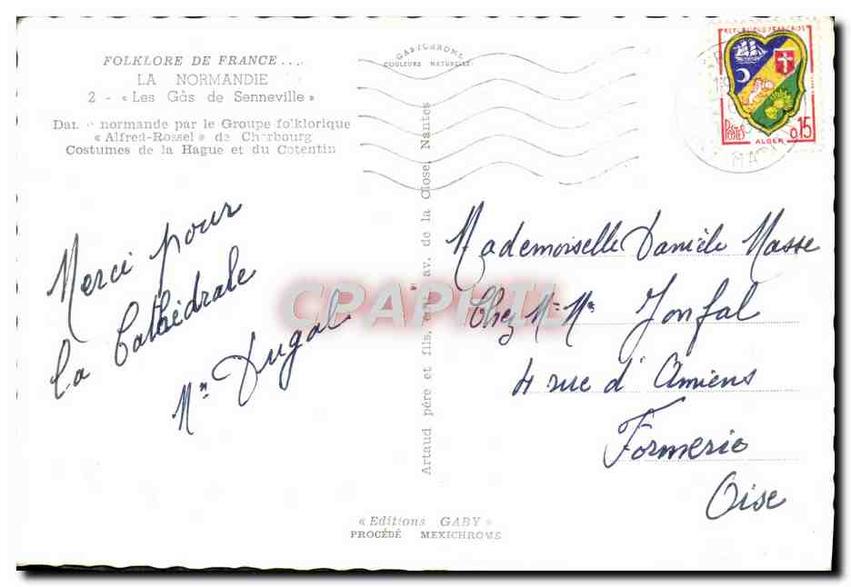 CPM Normandie Les Gas de Senneville Folklore — Rückseite