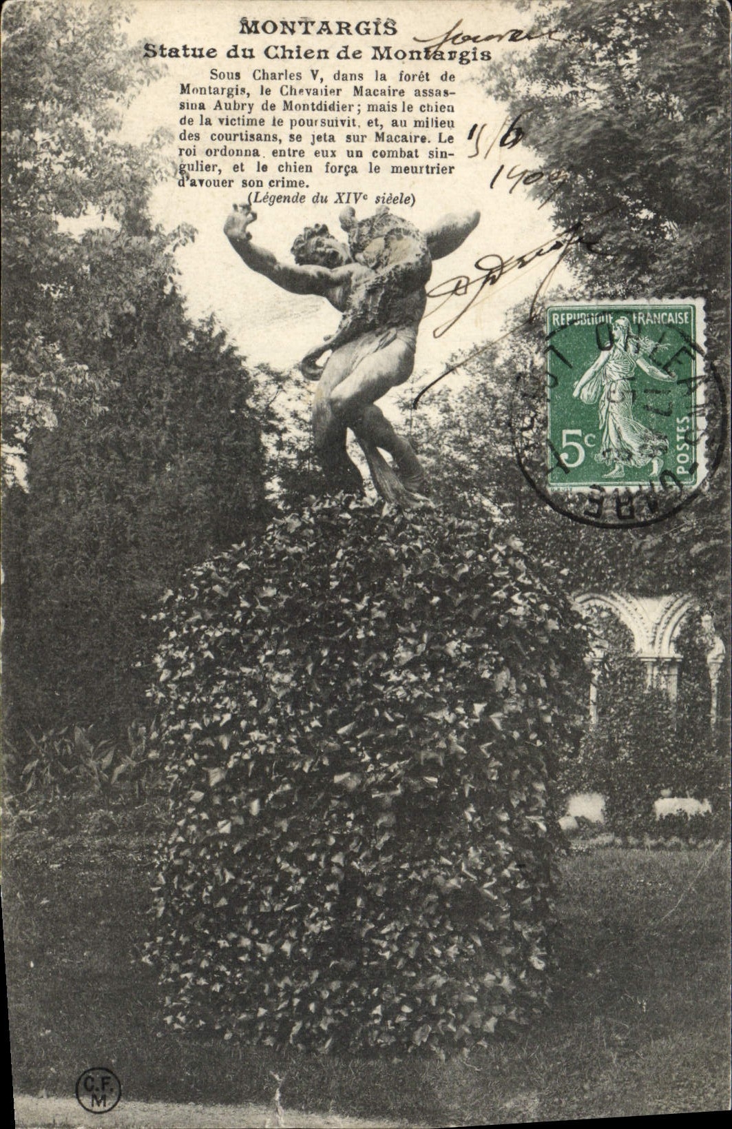 CPA Montargis Statue du Chien 
