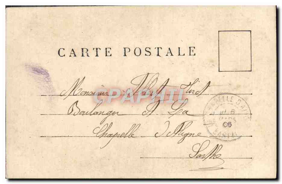 Ma Lisette — Sujet : jeune couple avec bouquet — éditeur M.F. n° I — Reverso