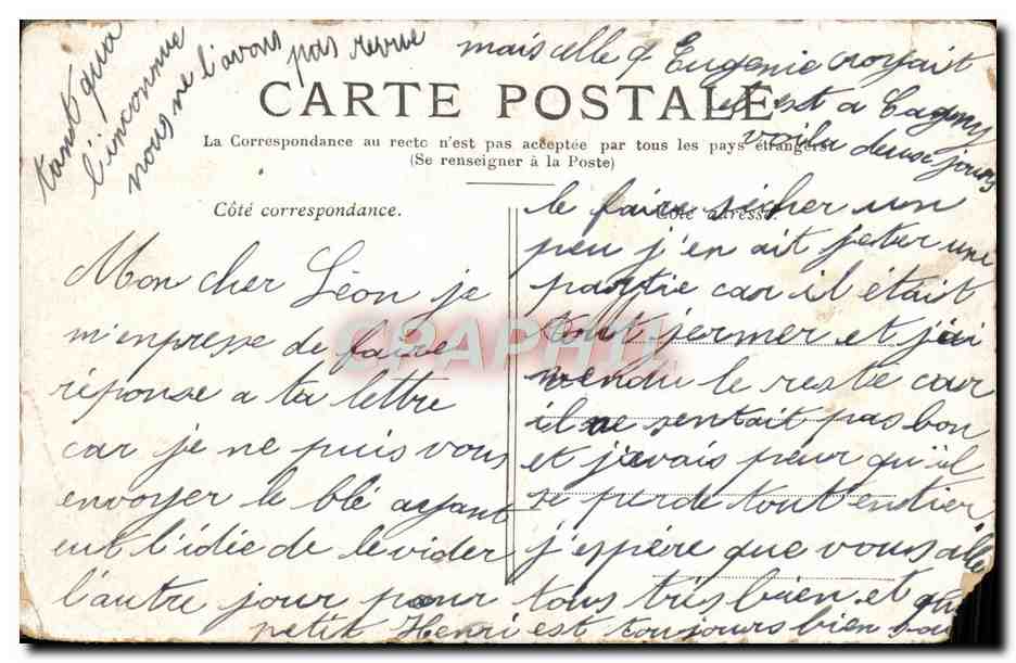 CPA Paris La Colonne Vendome — Verso