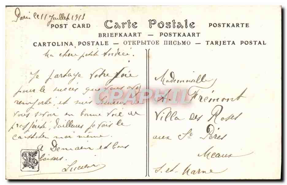 CPA Salon De 1913 Carlos Vazquez Lune de miel dans la vallee d'Anso — Verso