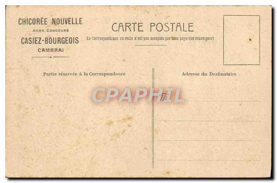 CPA Un Heros Mousquetaire Casiez Bourgeois Chicoree Nouvelle Cambrai  — Verso