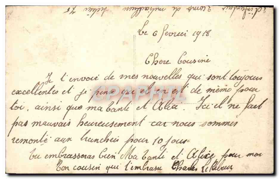 CPA Fantaisie Fer a cheval — Rückseite