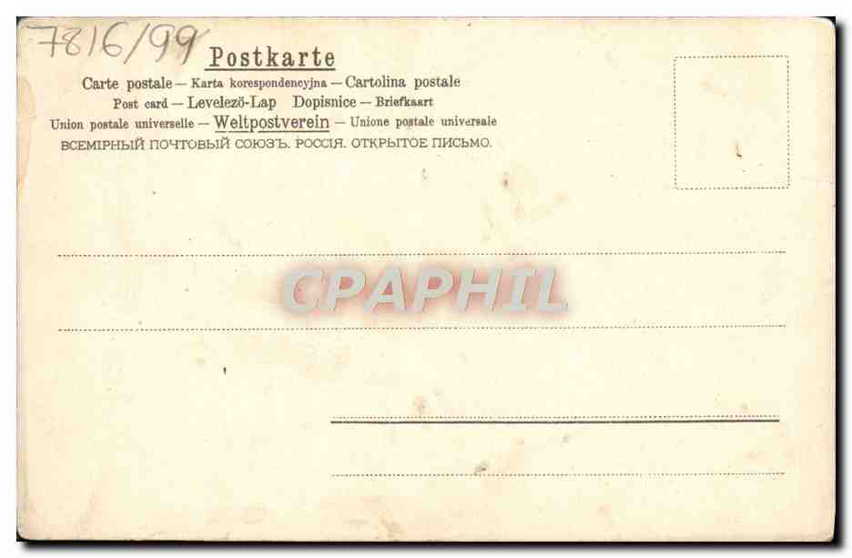 CPA Fantaisie Fleurs Trefle Fer a cheval — Rückseite