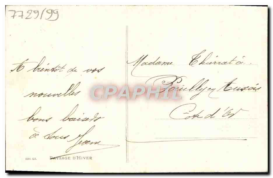 CPA Fantaisie Paysage Dhiver — Verso
