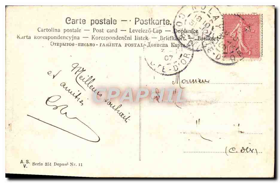 CPA Fantaisie Fleurs Bonne Annee — Verso