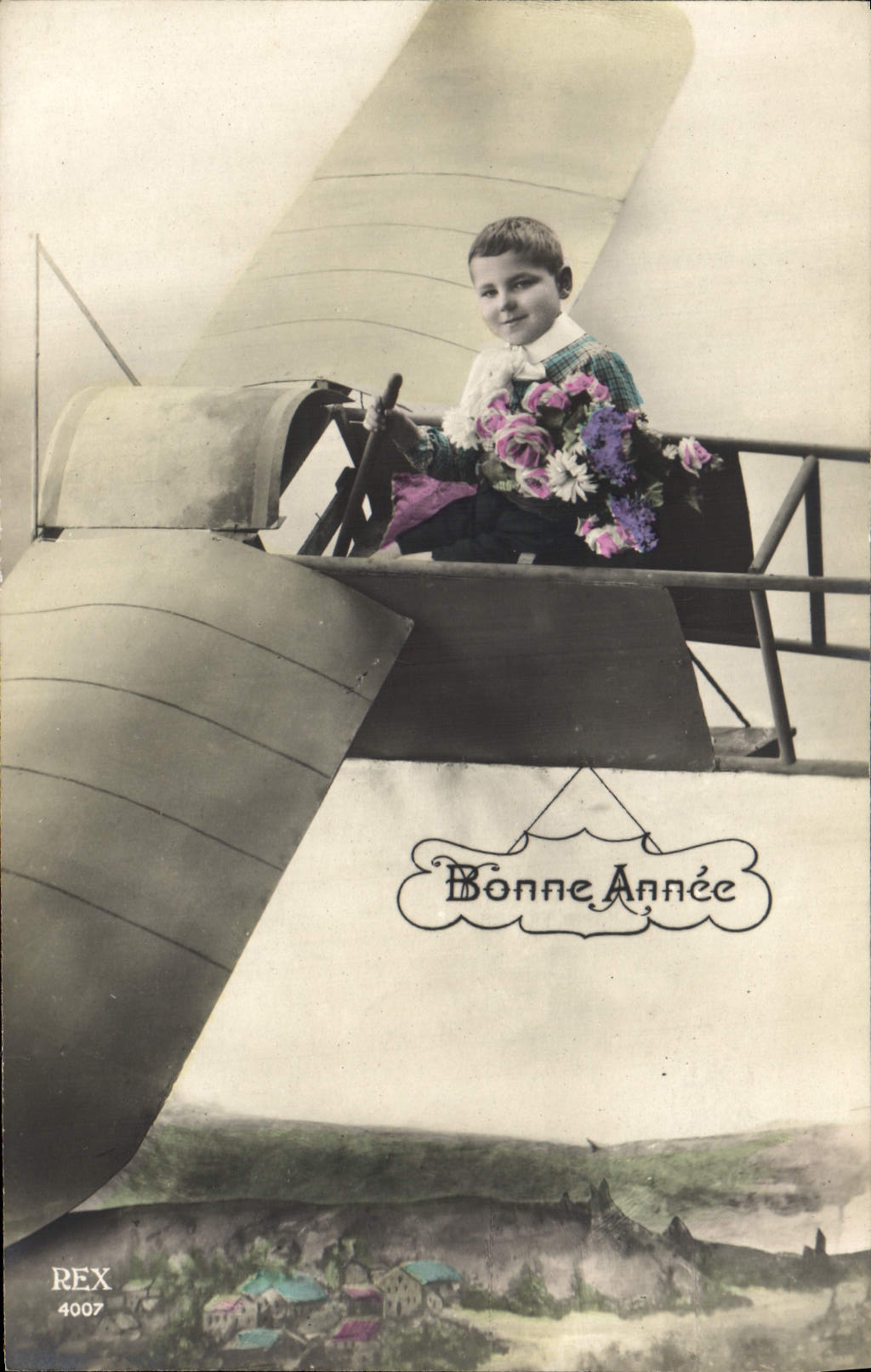 CPA Fantaisie Enfant Avion